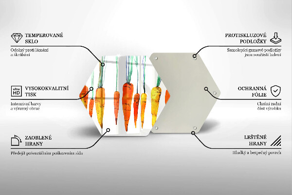 Steklena podloga za rezanje Ilustracija korenčka