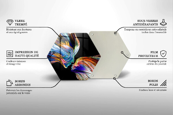 Steklena podloga za rezanje Abstrakcija poljuba