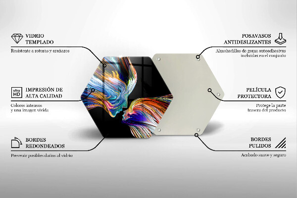 Steklena podloga za rezanje Abstrakcija poljuba