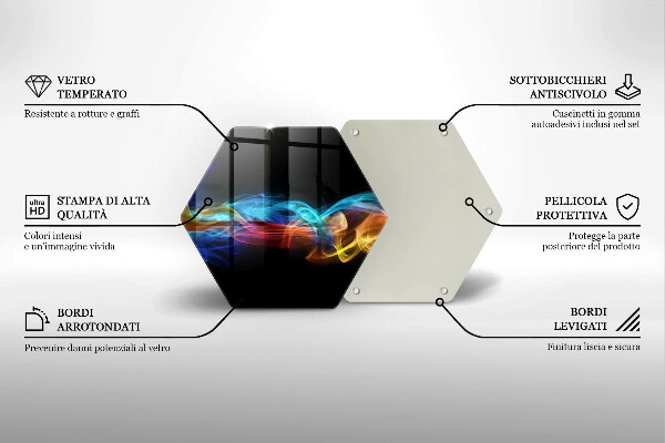 Steklena podloga za rezanje Barvit dim