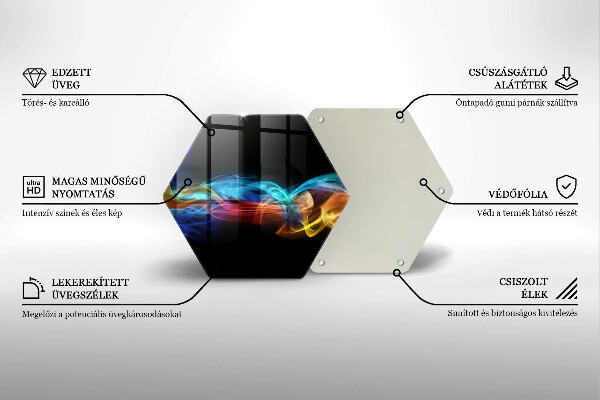 Steklena podloga za rezanje Barvit dim