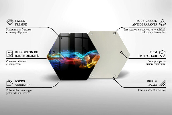 Steklena podloga za rezanje Barvit dim