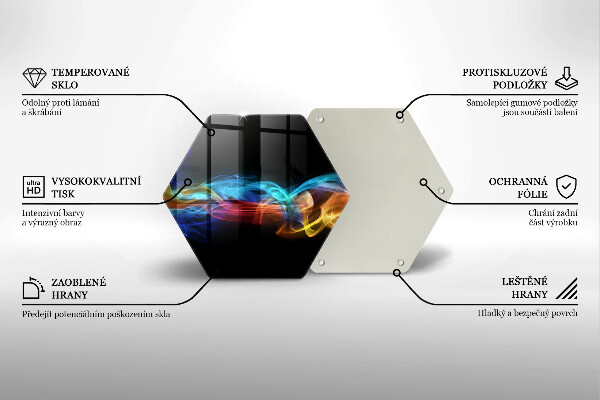 Steklena podloga za rezanje Barvit dim