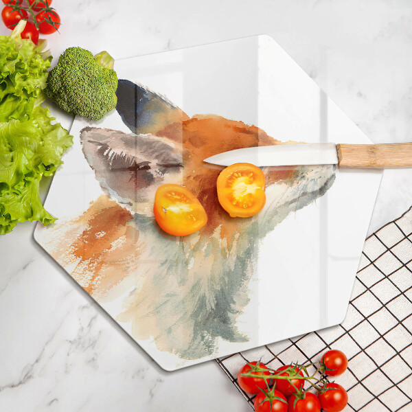 Steklena podloga za rezanje Pobarvana lisica