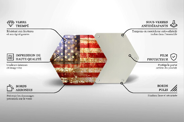 Steklena podloga za rezanje Zastava ZDA Amerike