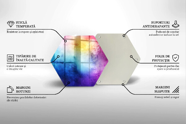 Steklena podloga za rezanje Mavrični akvarelni pljuski