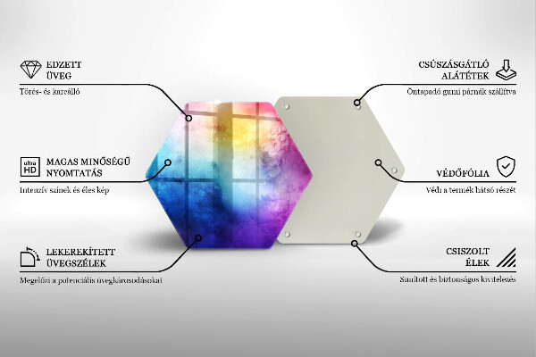 Steklena podloga za rezanje Mavrični akvarelni pljuski
