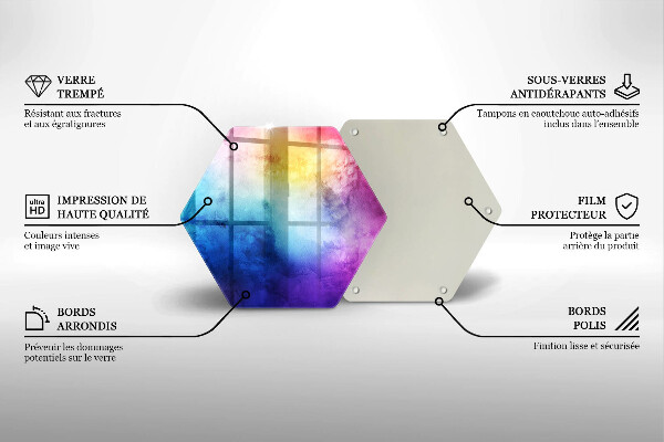 Steklena podloga za rezanje Mavrični akvarelni pljuski