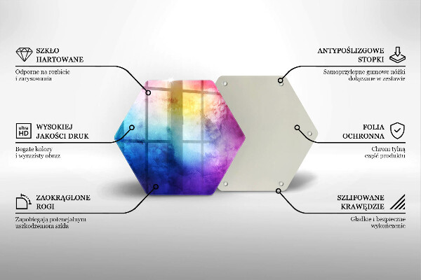 Steklena podloga za rezanje Mavrični akvarelni pljuski