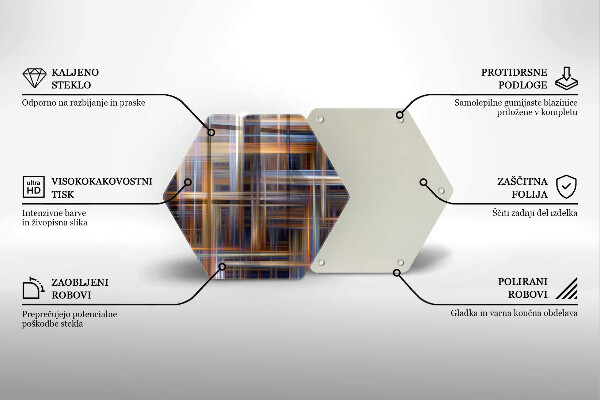 Steklena podloga za rezanje Abstraktne barvne črte