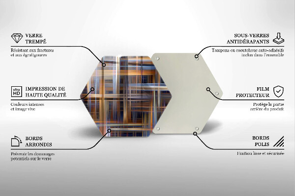 Steklena podloga za rezanje Abstraktne barvne črte