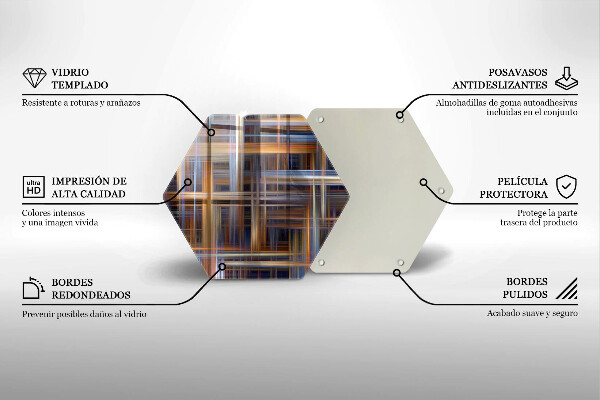Steklena podloga za rezanje Abstraktne barvne črte