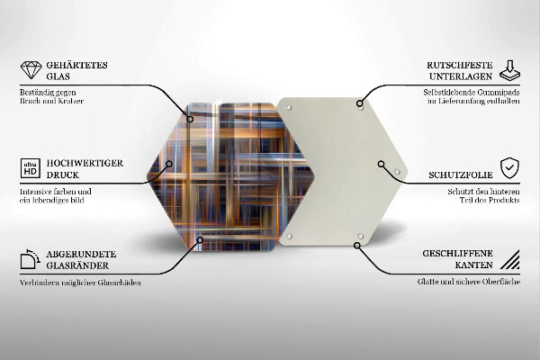 Steklena podloga za rezanje Abstraktne barvne črte