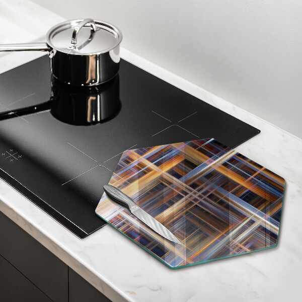 Steklena podloga za rezanje Abstraktne barvne črte