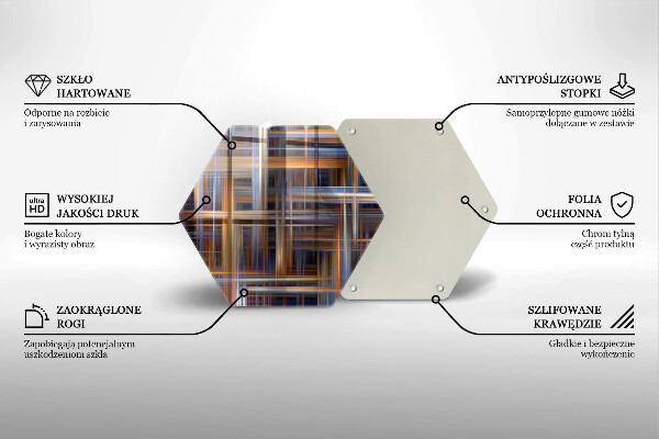 Steklena podloga za rezanje Abstraktne barvne črte