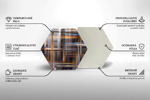Steklena podloga za rezanje Abstraktne barvne črte