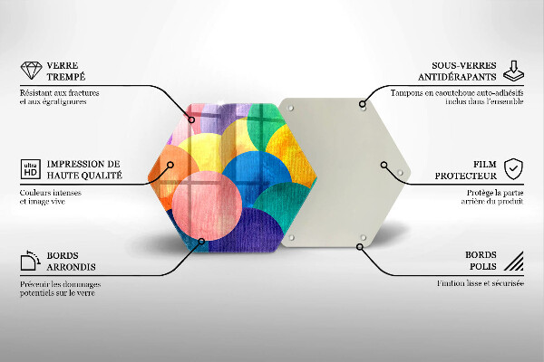 Steklena podloga za rezanje Pisani krogi