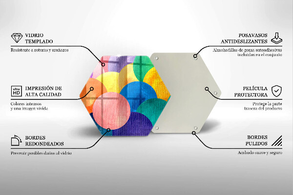 Steklena podloga za rezanje Pisani krogi