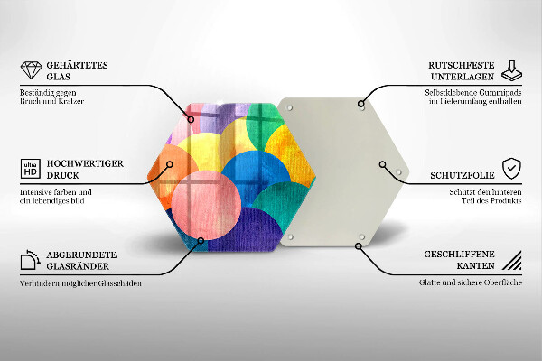Steklena podloga za rezanje Pisani krogi