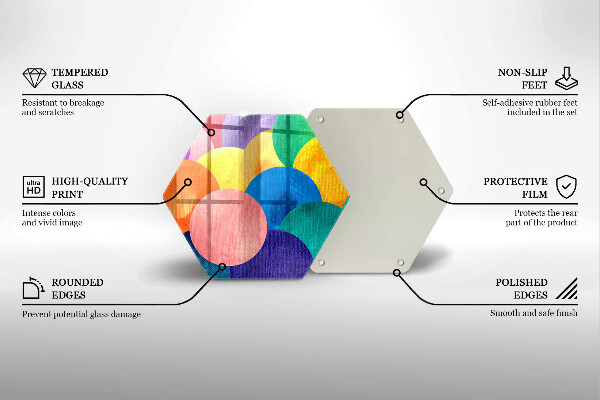 Steklena podloga za rezanje Pisani krogi