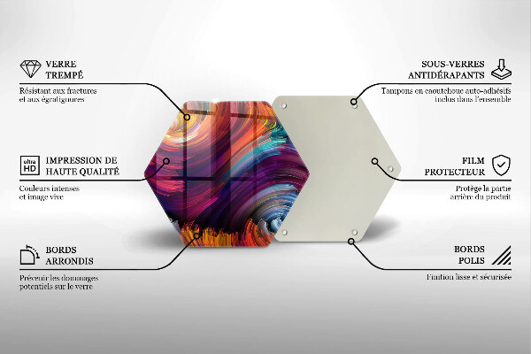 Steklena podloga za rezanje Barvni poudarki