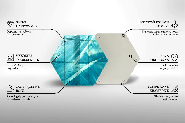 Steklena podloga za rezanje Nežno perje