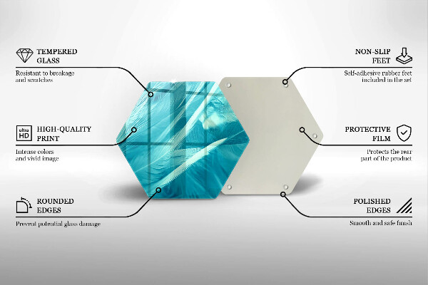 Steklena podloga za rezanje Nežno perje