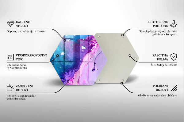 Steklena podloga za rezanje Abstraktna črnila