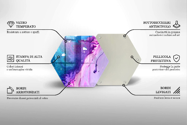 Steklena podloga za rezanje Abstraktna črnila