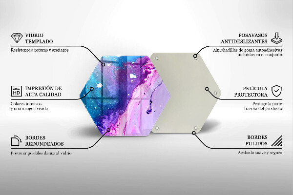 Steklena podloga za rezanje Abstraktna črnila