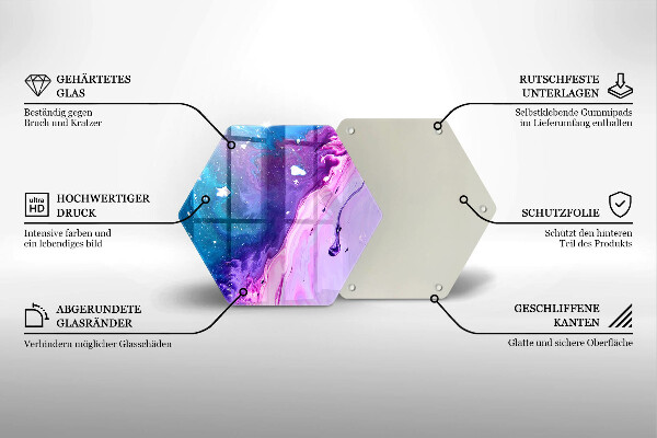 Steklena podloga za rezanje Abstraktna črnila