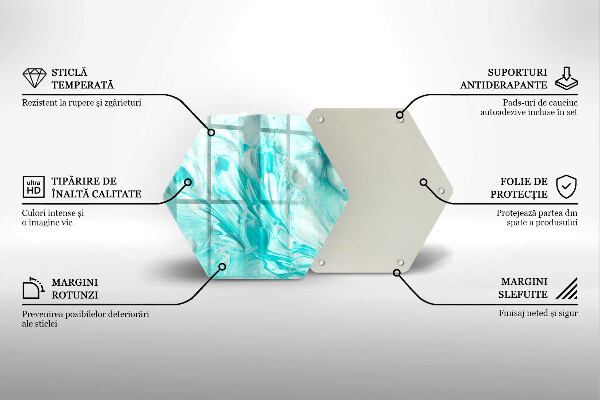 Steklena podloga za rezanje Abstraktne barve