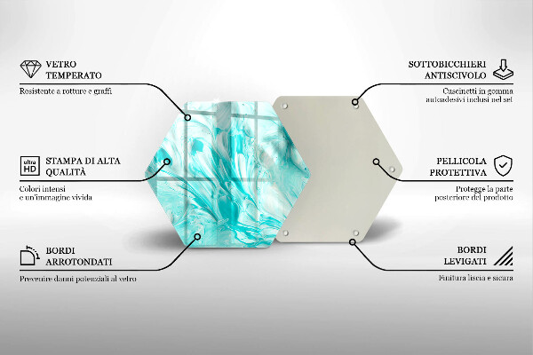 Steklena podloga za rezanje Abstraktne barve