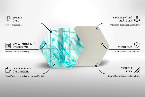 Steklena podloga za rezanje Abstraktne barve