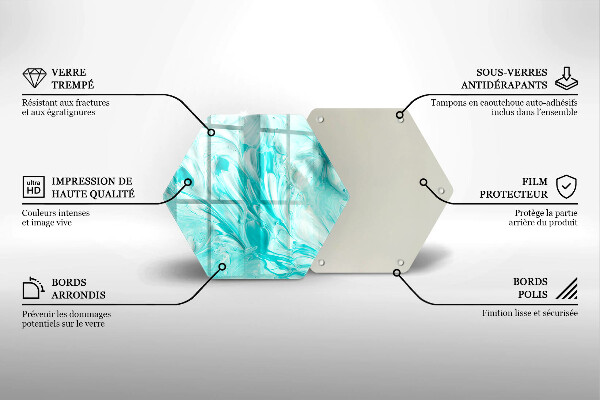 Steklena podloga za rezanje Abstraktne barve