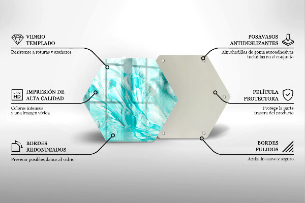 Steklena podloga za rezanje Abstraktne barve