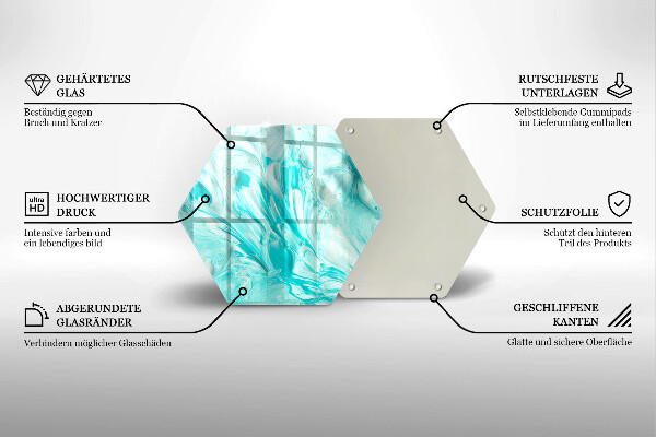 Steklena podloga za rezanje Abstraktne barve