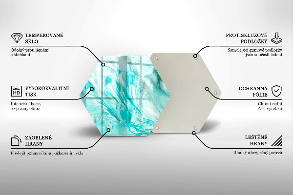 Steklena podloga za rezanje Abstraktne barve
