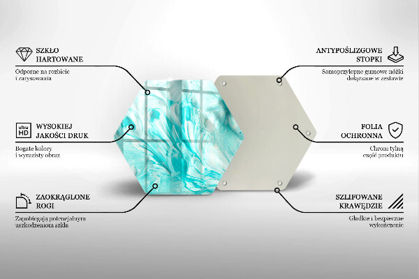 Steklena podloga za rezanje Abstraktne barve