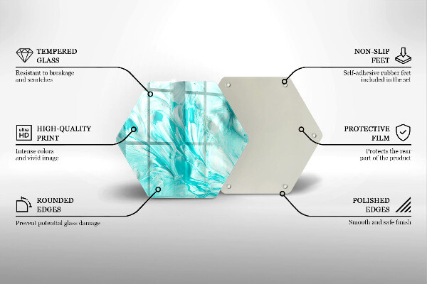 Steklena podloga za rezanje Abstraktne barve