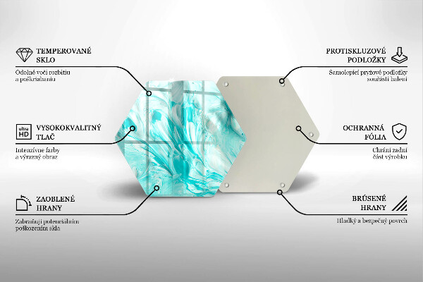 Steklena podloga za rezanje Abstraktne barve