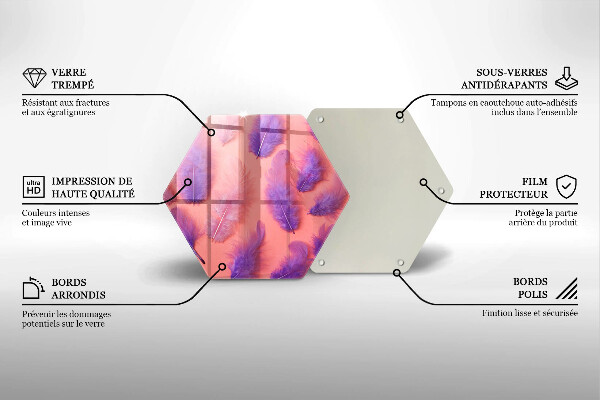 Steklena podloga za rezanje Puhasto perje