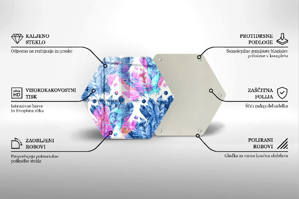 Steklena podloga za rezanje Boho ilustracija perja