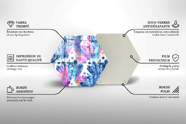 Steklena podloga za rezanje Boho ilustracija perja