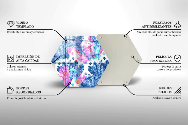 Steklena podloga za rezanje Boho ilustracija perja