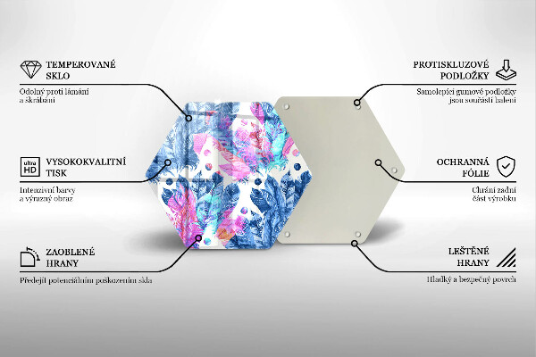 Steklena podloga za rezanje Boho ilustracija perja