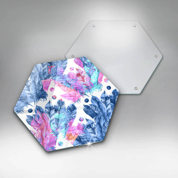 Steklena podloga za rezanje Boho ilustracija perja