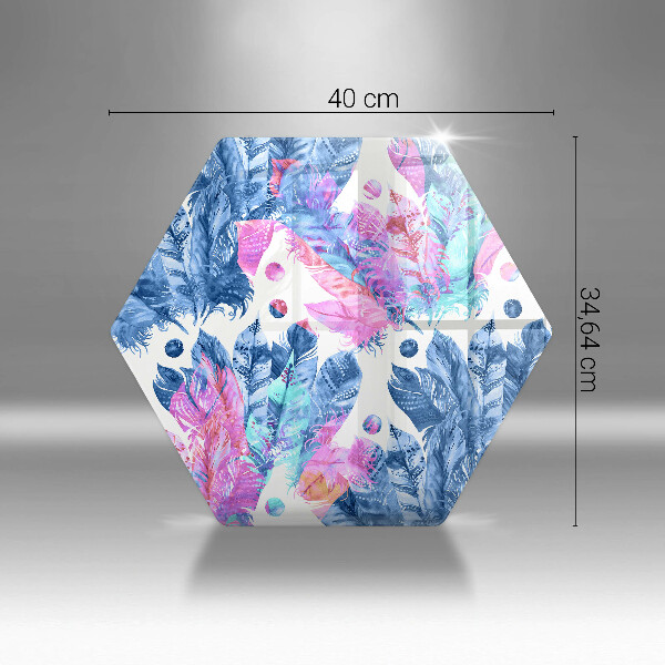 Steklena podloga za rezanje Boho ilustracija perja