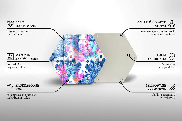 Steklena podloga za rezanje Boho ilustracija perja