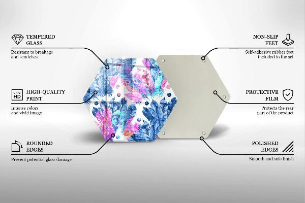 Steklena podloga za rezanje Boho ilustracija perja